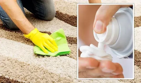 carpet cleaning with shaving foam